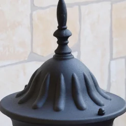 Rustikale Sockelleuchte MILANO Schwarz 43cm IP43