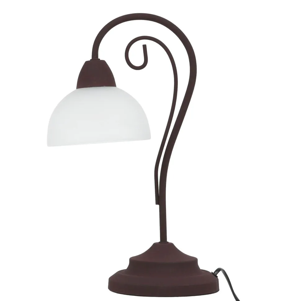 Rustikale Tischleuchte Country rostfarbig