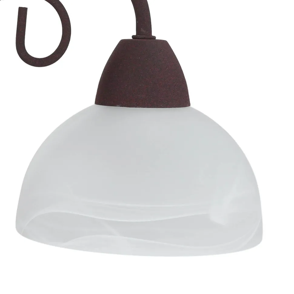 Rustikale Tischleuchte Country rostfarbig