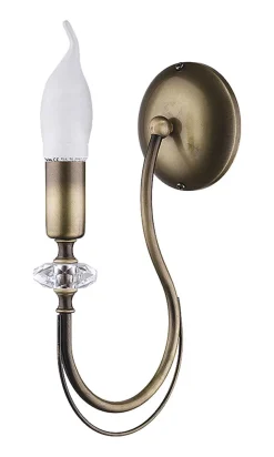 Rustikale Wandlampe in Messing Metall H:31 cm E14 Antik