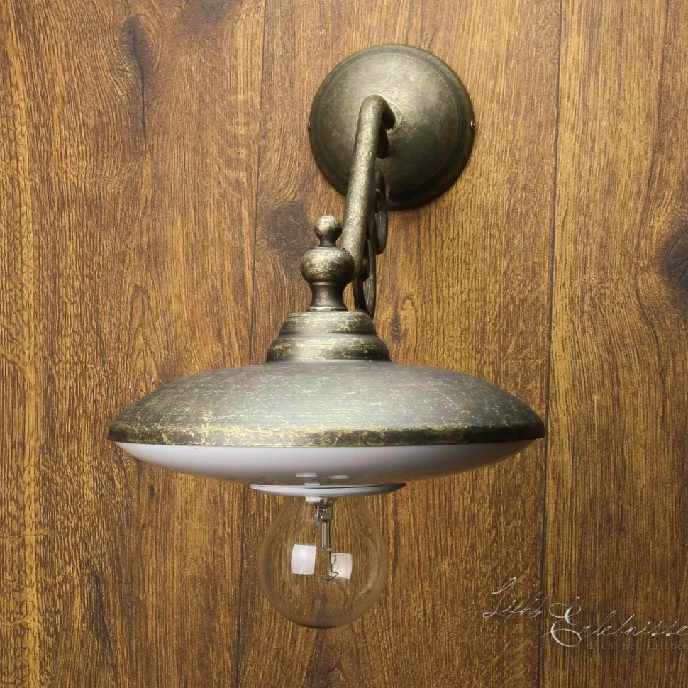 Rustikale Wandleuchte E27 Marte Weiß