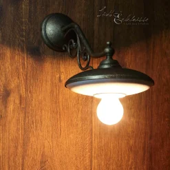 Rustikale Wandleuchte E27 Marte Weiß