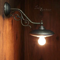 Rustikale Wandleuchte E27 Marte Weiß