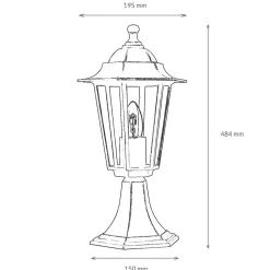Rustikale Wegeleuchte Garten Laterne E27 PARIS