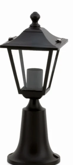 Rustikale Wegeleuchte Schwarz 37cm IP44 E27 Aluminium