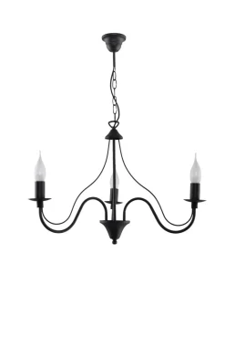 Rustikaler Kronleuchter E14 FIORANO in Schwarz