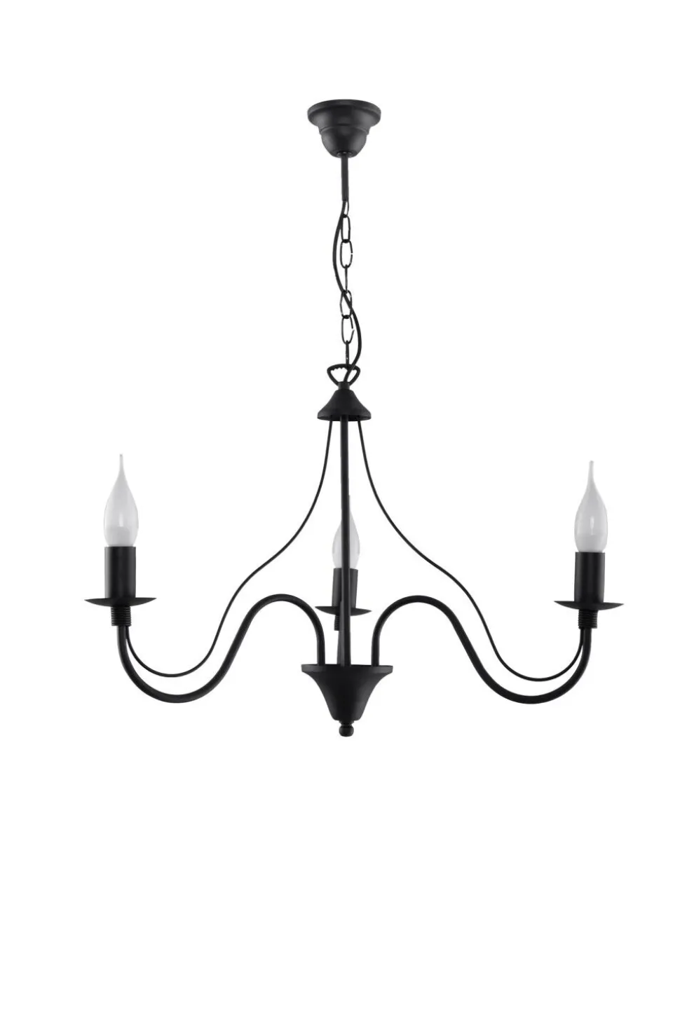 Rustikaler Kronleuchter E14 FIORANO in Schwarz