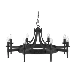 Rustikaler Kronleuchter Eisen geschmiedet 8-flmg.