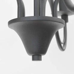 Rustikaler Kronleuchter Schwarz 5-armig E14 FIORANO