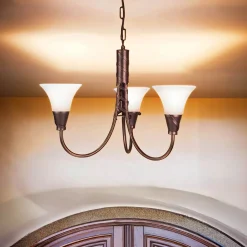 Rustikaler Lüster ROHDIN in Kupfer 3x14 Leuchte