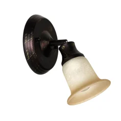 Rustikaler Wandspot Glasschirm E14