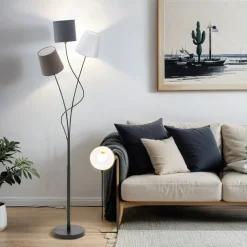 Schicke Standleuchte Maronda Anthrazit 3-Flmg