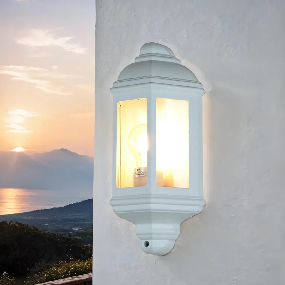 Schiffslampe Außenleuchte Wand Laterne flach weiß