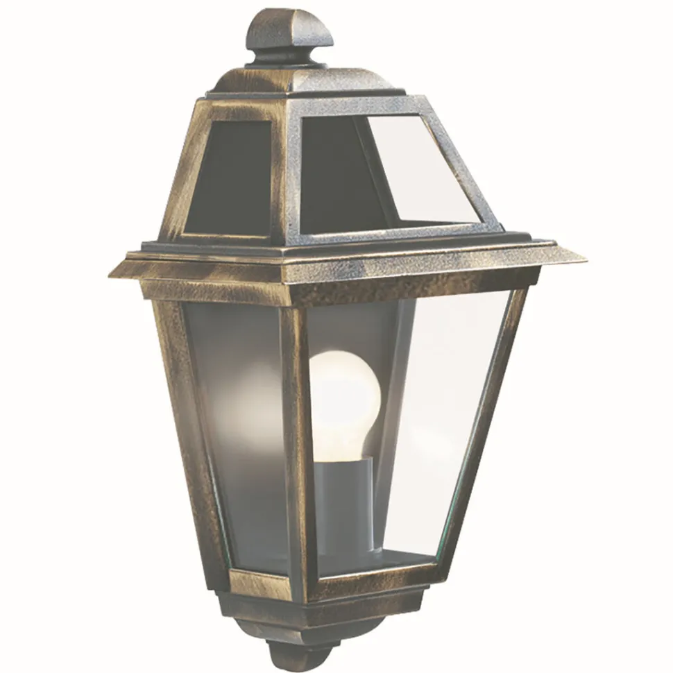 Schiffslampe Laterne für Außen schwarz gold maritim