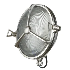 Schiffslampe Messing Riffelglas IP64 rostfrei rund