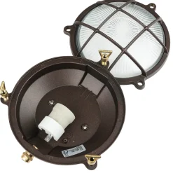 Schiffslampe Wand Ø 21 cm Messing Glas E27 IP64 außen