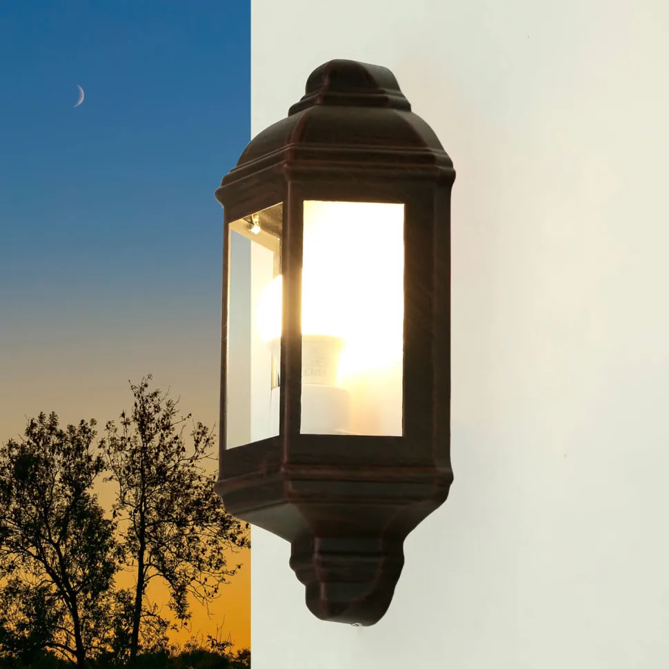 Schiffslampe Wandleuchte Außen Schwarz Braun LIVORNO