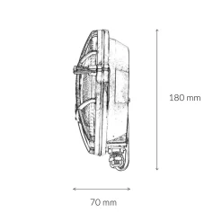 Schiffsleuchte Außen Messing Riffelglas IP64 Haus