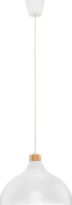 Schlichte Hängelampe HELMA Weiß Retro rund Ø33cm