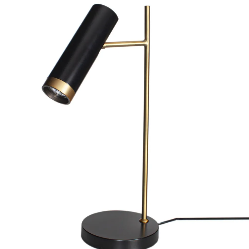 Schreibtischlampe Gold Schwarz 49 cm Metall GU10 verstellbar