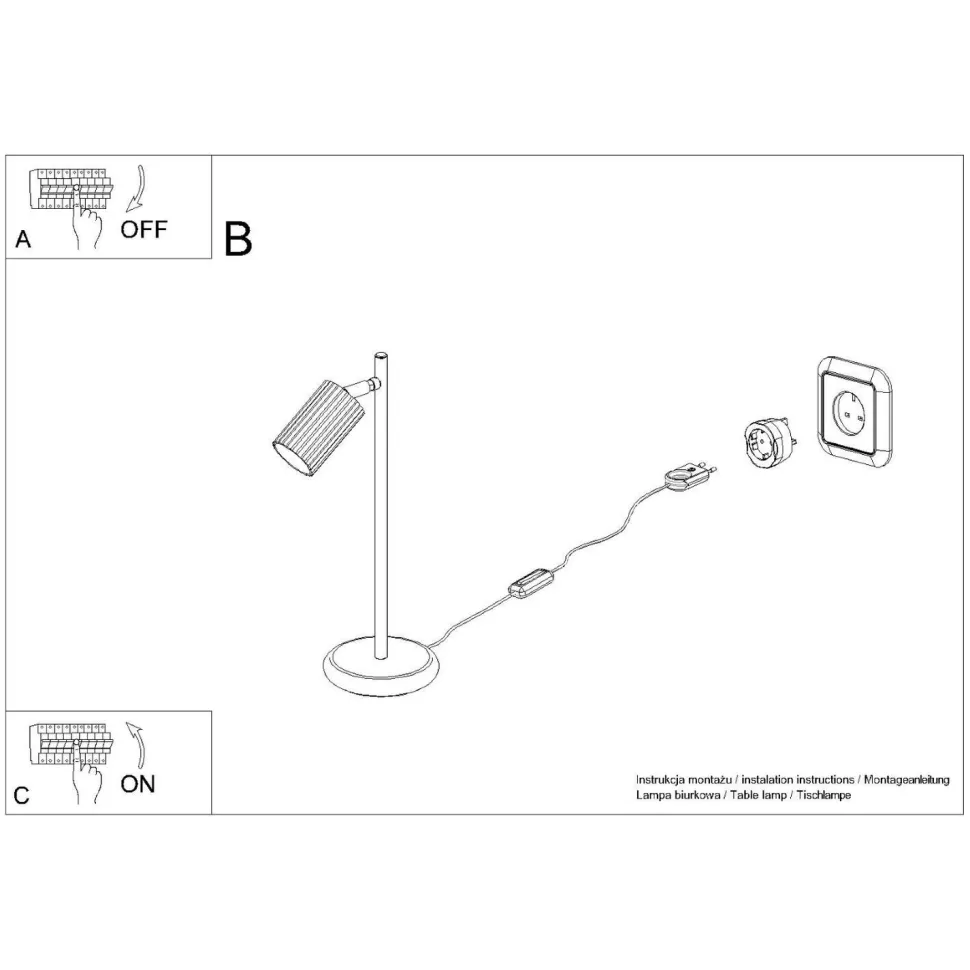 Schreibtischlampe GU10 43 cm hoch in Creme Modern Aluminium