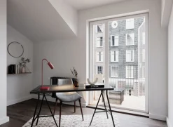 Schreibtischlampe Metall 51 cm hoch Dunkelrot GU10