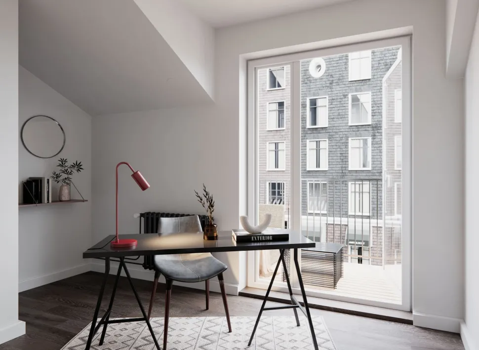 Schreibtischlampe Metall 51 cm hoch Dunkelrot GU10