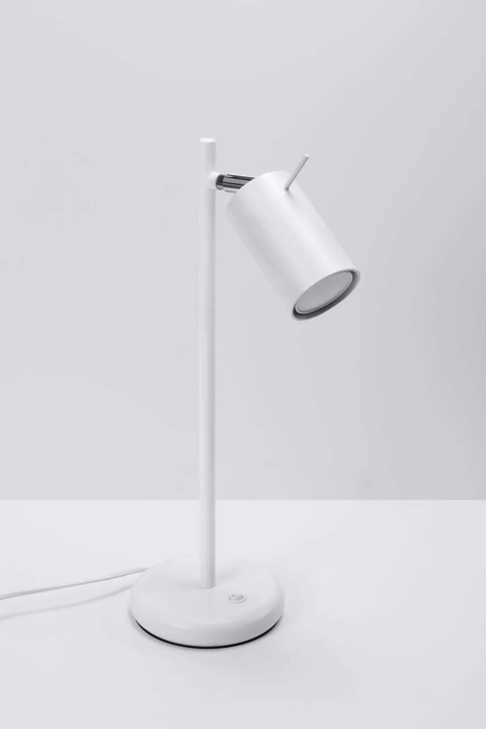 Schreibtischlampe Metall 43 cm hoch schwenkbar Weiß