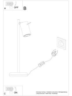 Schreibtischlampe Schwarz Metall 43 cm hoch schwenkbar