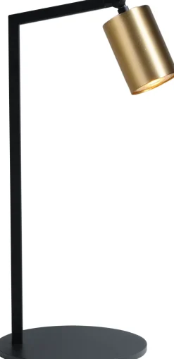 Schreibtischlampe Schwarz Gold 50 cm verstellbar Metall