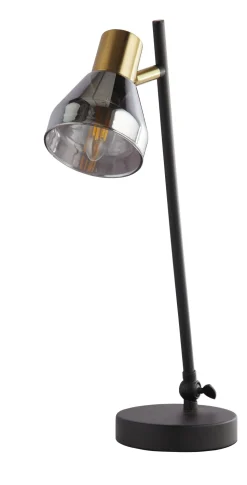 Schreibtischlampe verstellbar 42 cm E14 Rauchglas Metall