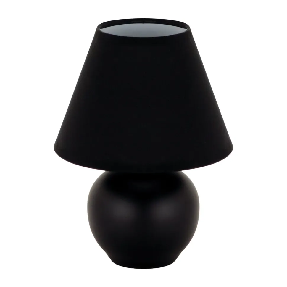 Schwarz Keramik Stoff 24 cm klein E14 LINNE