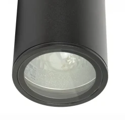 Schwarze Außenlampe Decke IP54 Zylinder H:17cm E27
