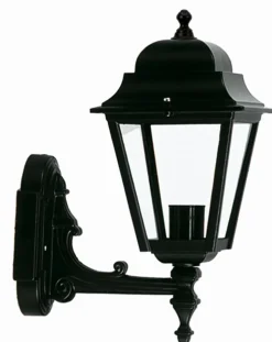 Schwarze Außenlampe Rustikal IP44 E27 H:37cm Laterne