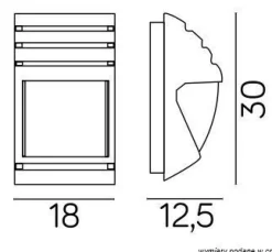 Schwarze Außenleuchte IP54 H:30cm blendarm E27
