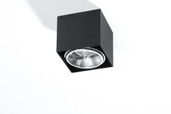 Schwarze Aufbauleuchte Aluminium eckig Modern