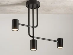 Schwarze Deckenlampe GU10 Zylinder L:60 cm Metall
