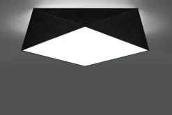 Schwarze Deckenlampe LYNNDIE B:50cm geometrisch 3x E27