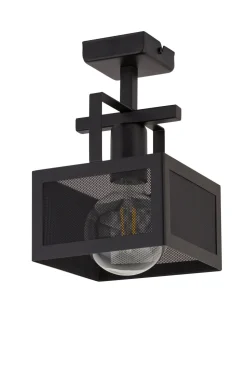 Schwarze Deckenlampe Metall Industrial E27 B:16 cm
