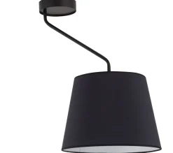 Schwarze Deckenlampe Metall Kunststoff E27 wohnlich