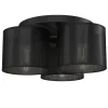 Schwarze Deckenlampe Metall Ø45 cm rund E27 3-flmg Loft