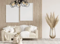 Schwarze Deckenlampe Retro Metall E27 L:65 cm 5-flammig