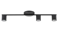 Schwarze Deckenlampe Zylinder GU10 3-flammig 70 cm groß