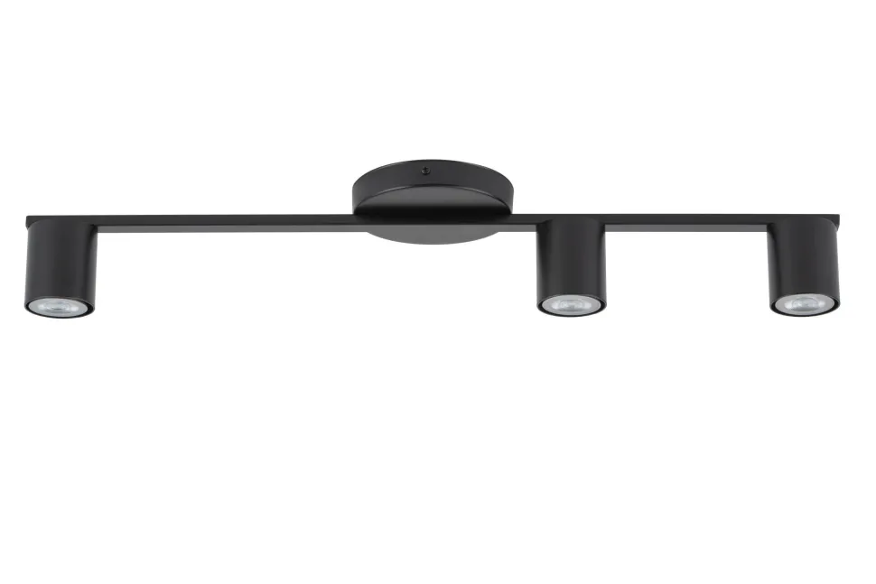 Schwarze Deckenlampe Zylinder GU10 3-flammig 70 cm groß