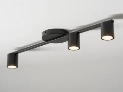 Schwarze Deckenlampe Zylinder GU10 3-flammig 70 cm groß