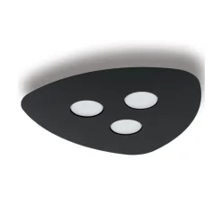Schwarze Deckenleuchte blendarm 3-flammig schlicht