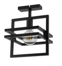 Schwarze Deckenleuchte Metall B:26 cm E27 auffällig