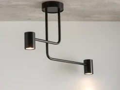 Schwarze Deckenleuchte Metall GU10 L:60 cm akzentuiert