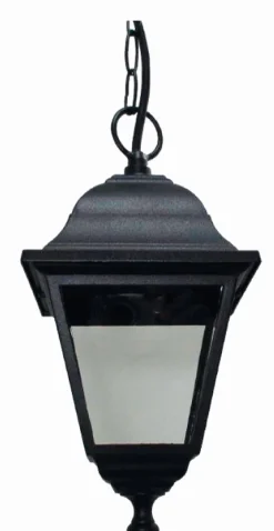 Schwarze Hängelampe Aluminium IP44 E27 Rustikal