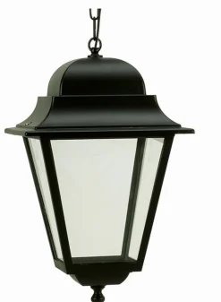 Schwarze Hängelampe außen IP44 Rustikal E27 Aluminium